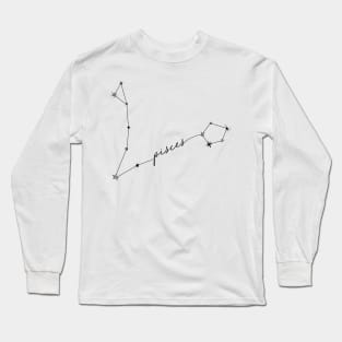 Pisces Zodiac Constellation Drawing Sticker Long Sleeve T-Shirt